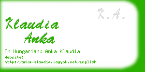 klaudia anka business card